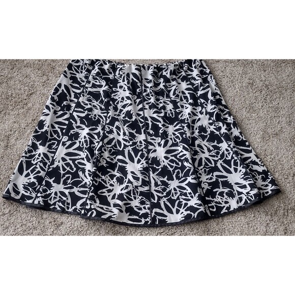 Susan Graver Black & White  Flowy Boho Full Pull-On Midi Skirt 2X Career Church - Picture 3 of 4